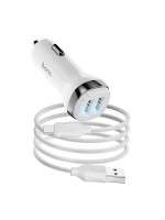 Auto įkroviklis Hoco Z40 Superior Dual Port + Type C